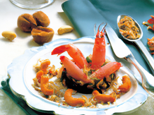 Ratte du Touquet aux crevettes et éclats de noix