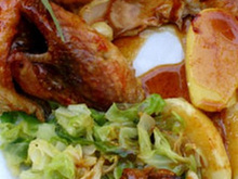 Pintade estragon, chou nouveau