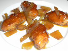 Aiguillettes de chapon au calvados