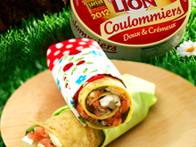 Petits wraps, au Coulommiers Cœur de Lion et aux deux saumons