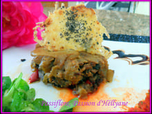 Timbale d'aubergines à l'agneau parfumé