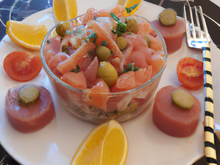 Fraicheur de thon et saumon aux agrumes