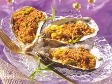 Huîtres chaudes gratinées à la Fine Chapelure de Pain Tipiak