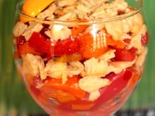 Saute de dinde aux poivrons en coupe