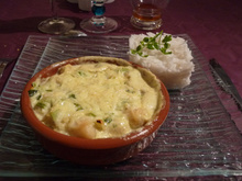 Gratin de pétoncles au curry