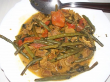 Gigot d'agneau aux haricots verts