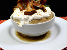 Cappuccino de cèpes à la chantilly au lard fumé