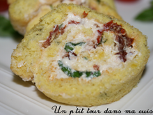 P'tit gâteau roulé aux tomates séchées et au basilic