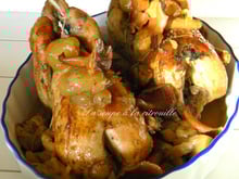 Perdrix aux raisins et aux champignons des bois