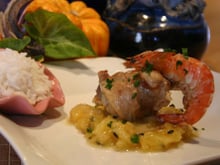 Rencontre improbable - Lapin et Gambas aux saveurs des îles.