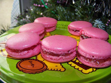 Macarons confiture framboise et rose