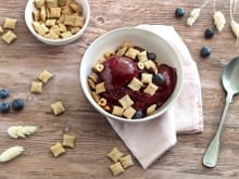 Nice cream banane myrtilles et Crok fondant chocolat noisettes