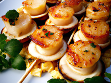 Brochette de Coquille Saint-Jacques aux pommes et beurre de Calvados