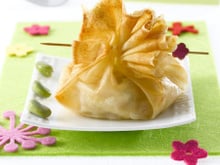 Aumônière de saumon et petits légumes