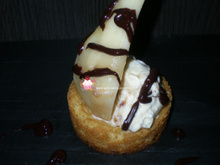 Poire Belle Hélène sur croustillant