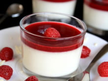 Panna cotta chocolat blanc - framboises