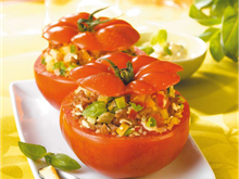 Tomates farcies au veau et quinoa