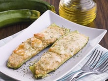 Courgettes farcies au saumon et Chavroux