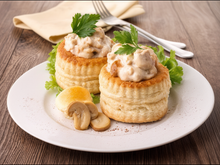 Vols au vent de poulet aux champignons