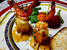 Brochette de gambas aux Grenailles