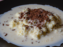 Riz au lait au chocolat blanc vanillé