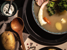 Soupe patate et lard fumé