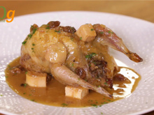 Cailles farcies au foie gras sauce porto (Version courte)