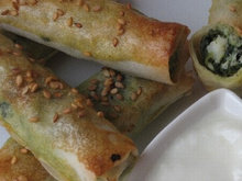 Cigares croustillant aux épinards et poisson