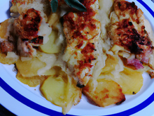 Gratin d'escalopes aux chicons et pommes de terre.