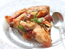 Clafoutis aux pêches et à la verveine