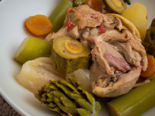 Foies de lapin aux artichauts et petits légumes