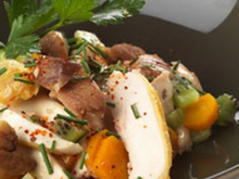 Fricassée de blancs de poulet couleurs d'automne