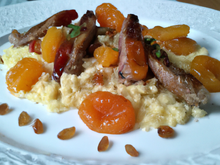 Tapas de cous de canard et abricots à la plancha