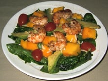 Salade exotique aux gambas