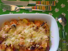Gratin de poireaux, carottes et chorizo