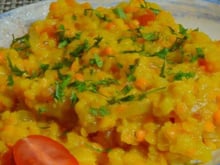 Dahl de lentilles roses ou petit curry végétarien