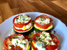 Moelleux de Noël tomates courgette feta