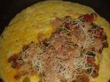 Omelette aux légumes sautés