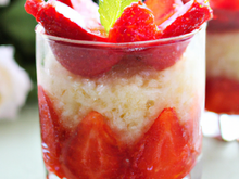 Verrines de riz aux fraises