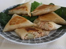 Samoussas poire,saumon,fenouil et parmesan