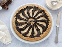 Tarte au chocolat et poire vegan