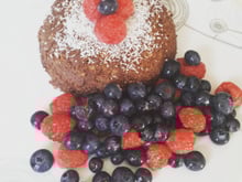 Bowl Cake cacao fruits rouges