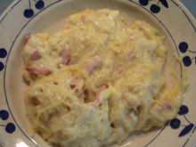 Gratin de courge spaghetti et lardons