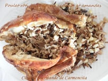 Poulet rôti farci au riz sauvage et amandes