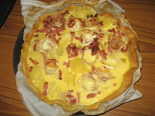 Tarte pommes de terre lardons et chèvre