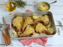 Côte d'agneau au four à la moutarde et au miel