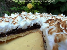 Tarte au chocolat croustillant meringuée
