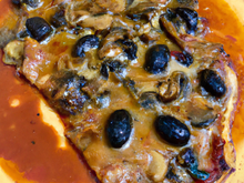 Piccata de veau sauce au tanin de chianti, façon Pizza