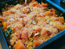 Crumble de potiron au saumon fumé