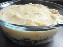 Purée de céleri aux dés de poires sautés